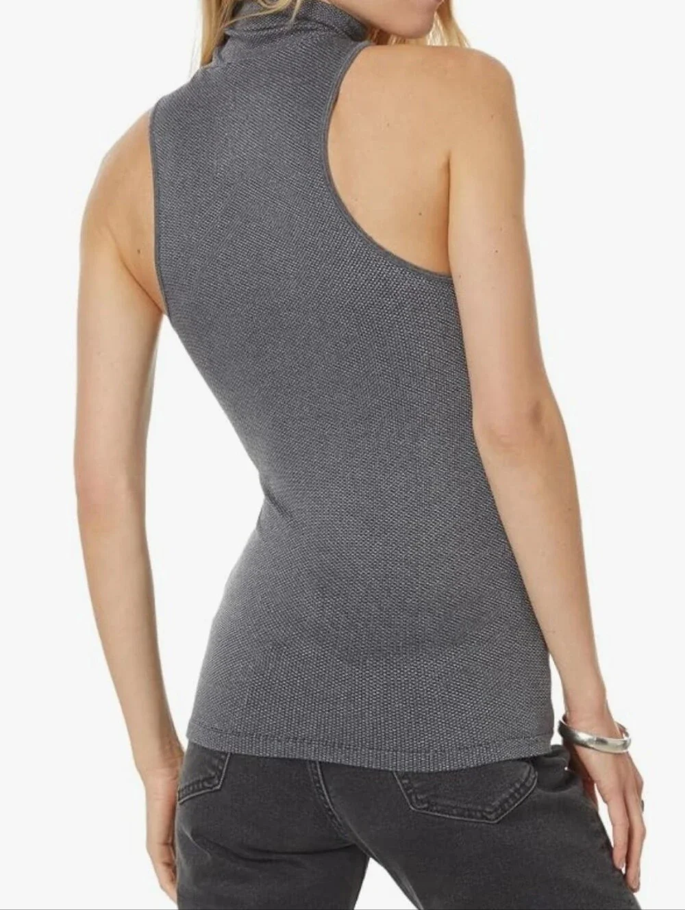 FREE PEOPLE INTIMATELY Always Ready Seamless Turtleneck Tank Top XS/S Black